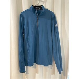 Greyson jacket mens S teal Blue Half zip golf pullover lightweight athletic